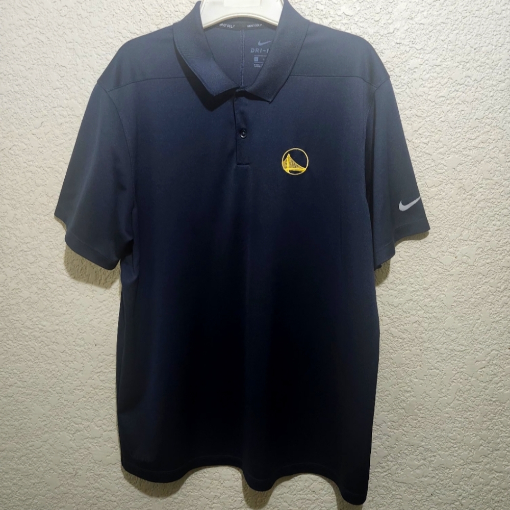 Golden State Warriors Nike Blue Polo Golf Shirt Classic Design